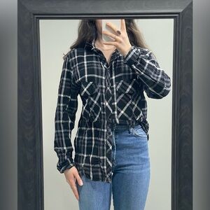 Zara Black and White Checkered Shirt